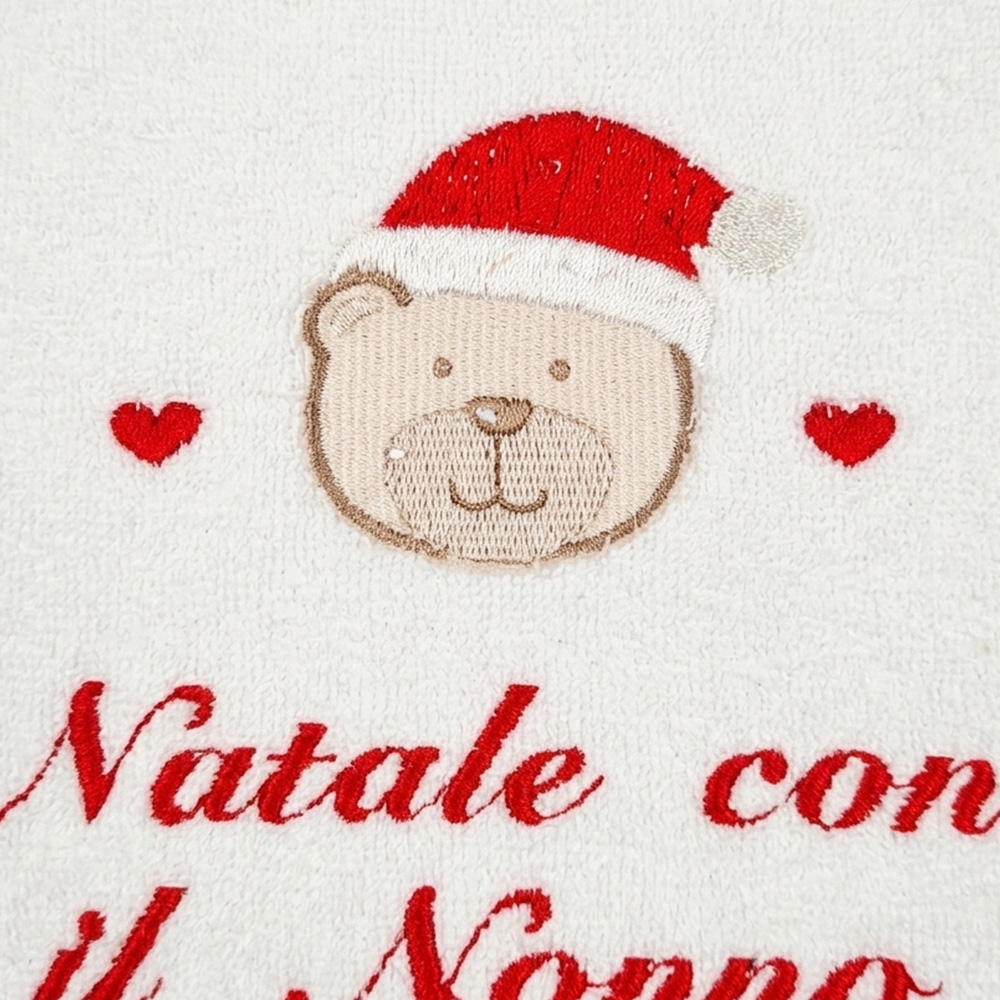 High-precision festive bear embroidery and custom Italian text for specialized ODM baby products