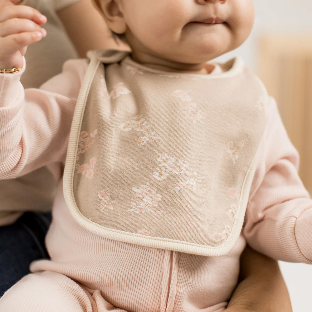 Vintage floral printed baby bib for global OEM supply by leading baby textile manufacturer