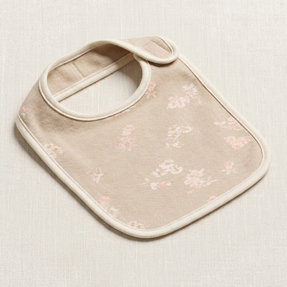 Eco-friendly cotton jersey bib with secure snap closure for premium ODM nursery projects