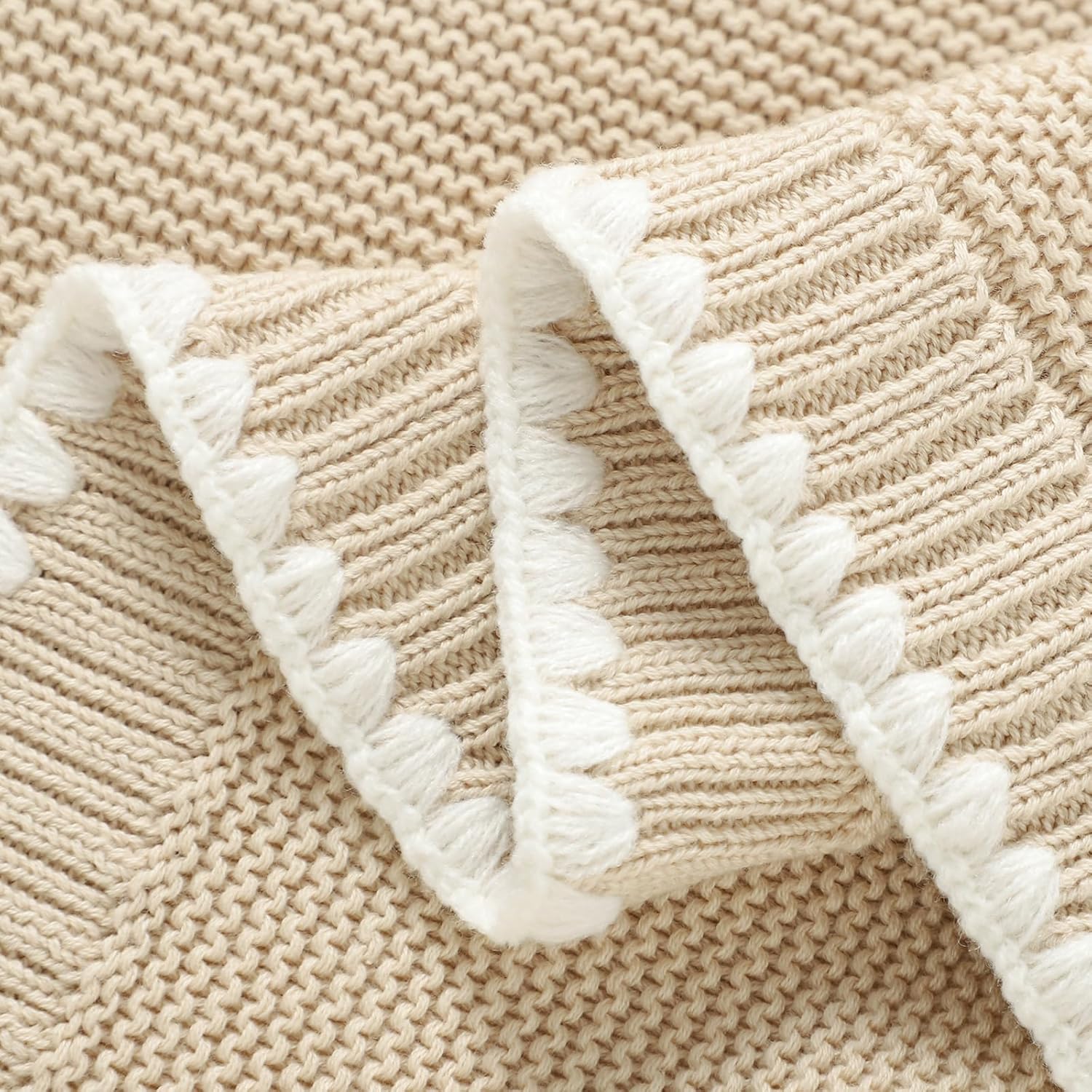 Sophisticated artisanal knit texture for volume production with export-grade quality control