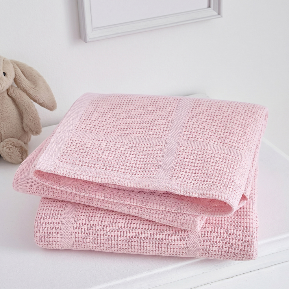Cotton cellular woven baby blanket for bulk orders by OEM manufacturer