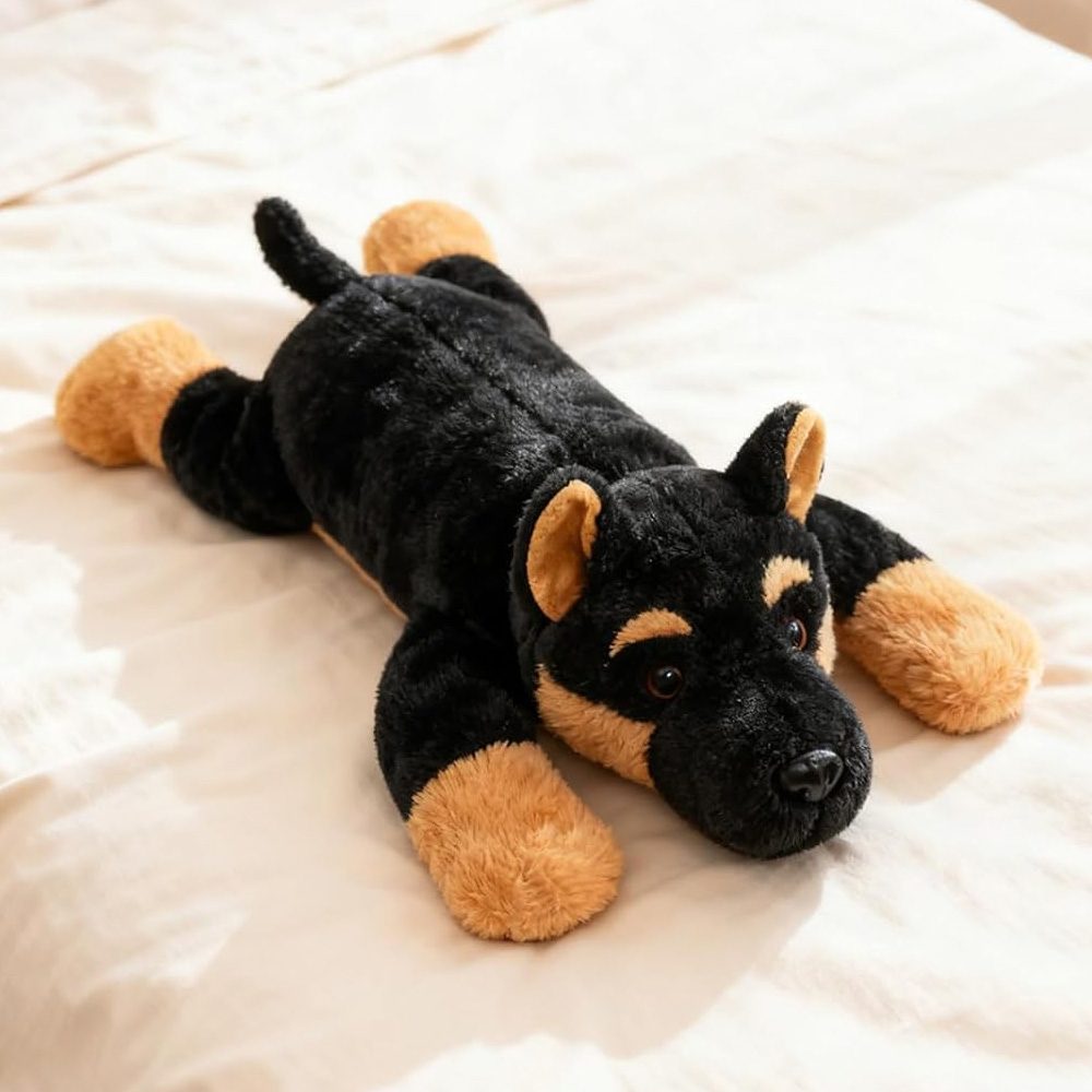 Custom weighted dog plush toy for retail boutique