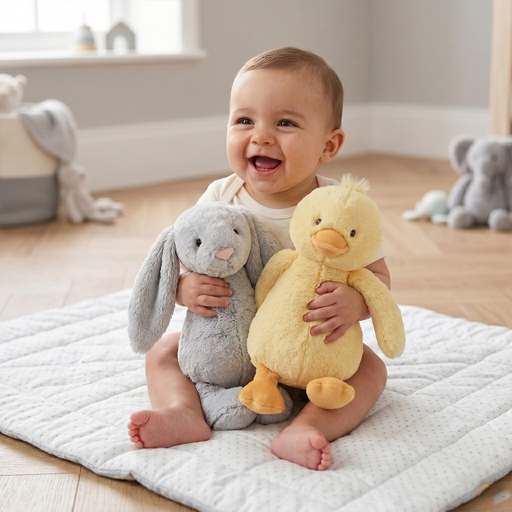 Safe and soft baby plush toys for retail boutique