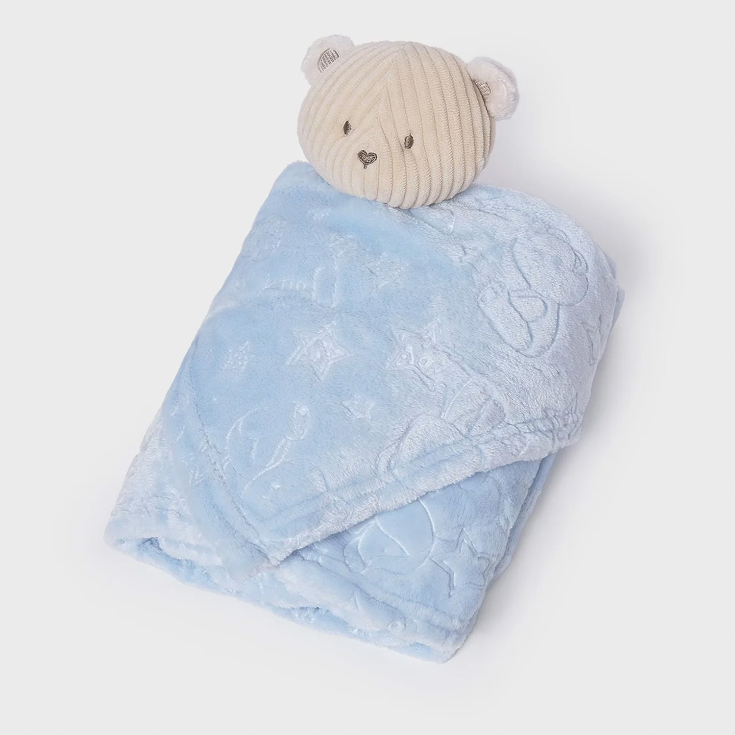 Customized plush bear lovey with star embossed pattern for premium ODM projects