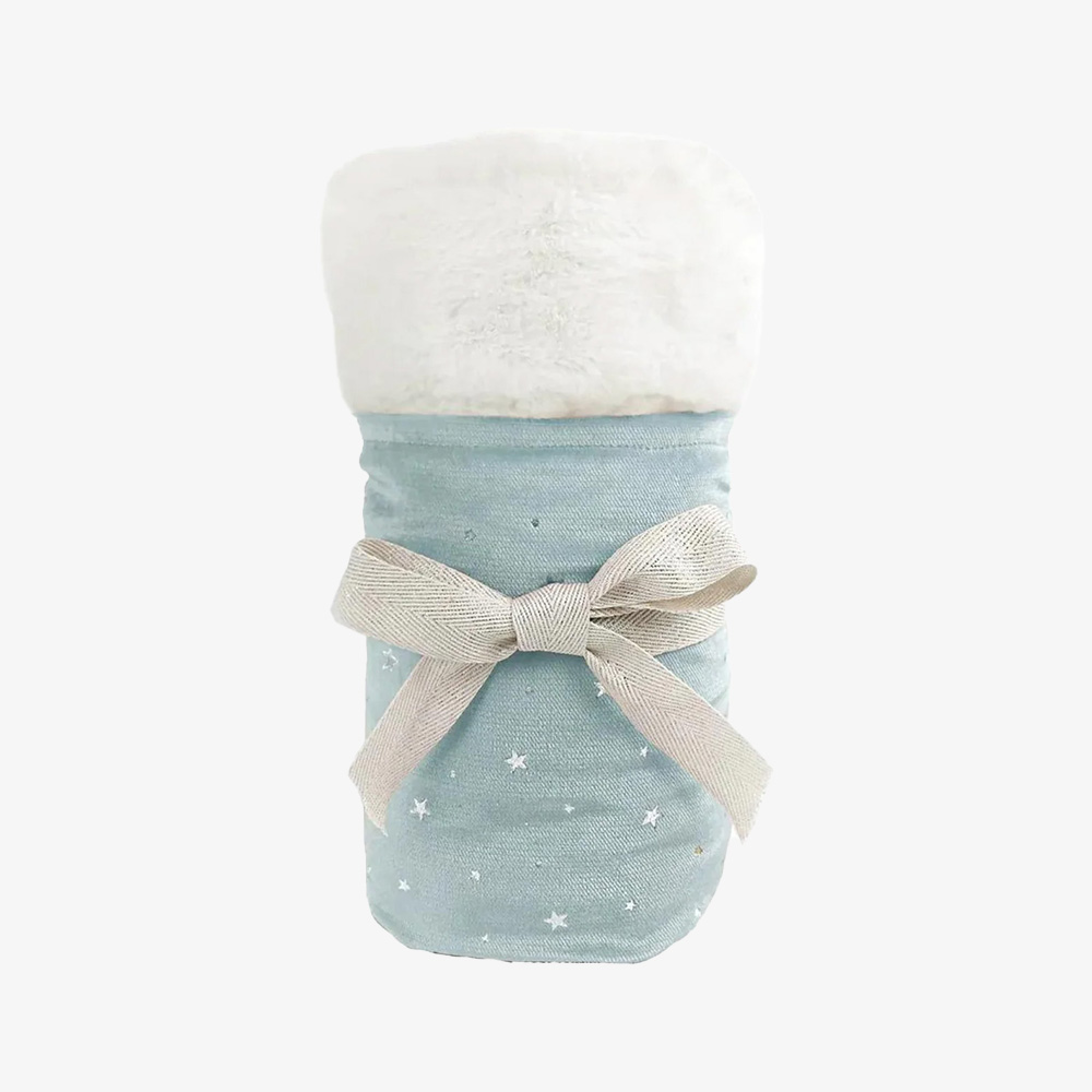 Foil-Printed Flannel & Ultra-Soft Faux Fur Blanket