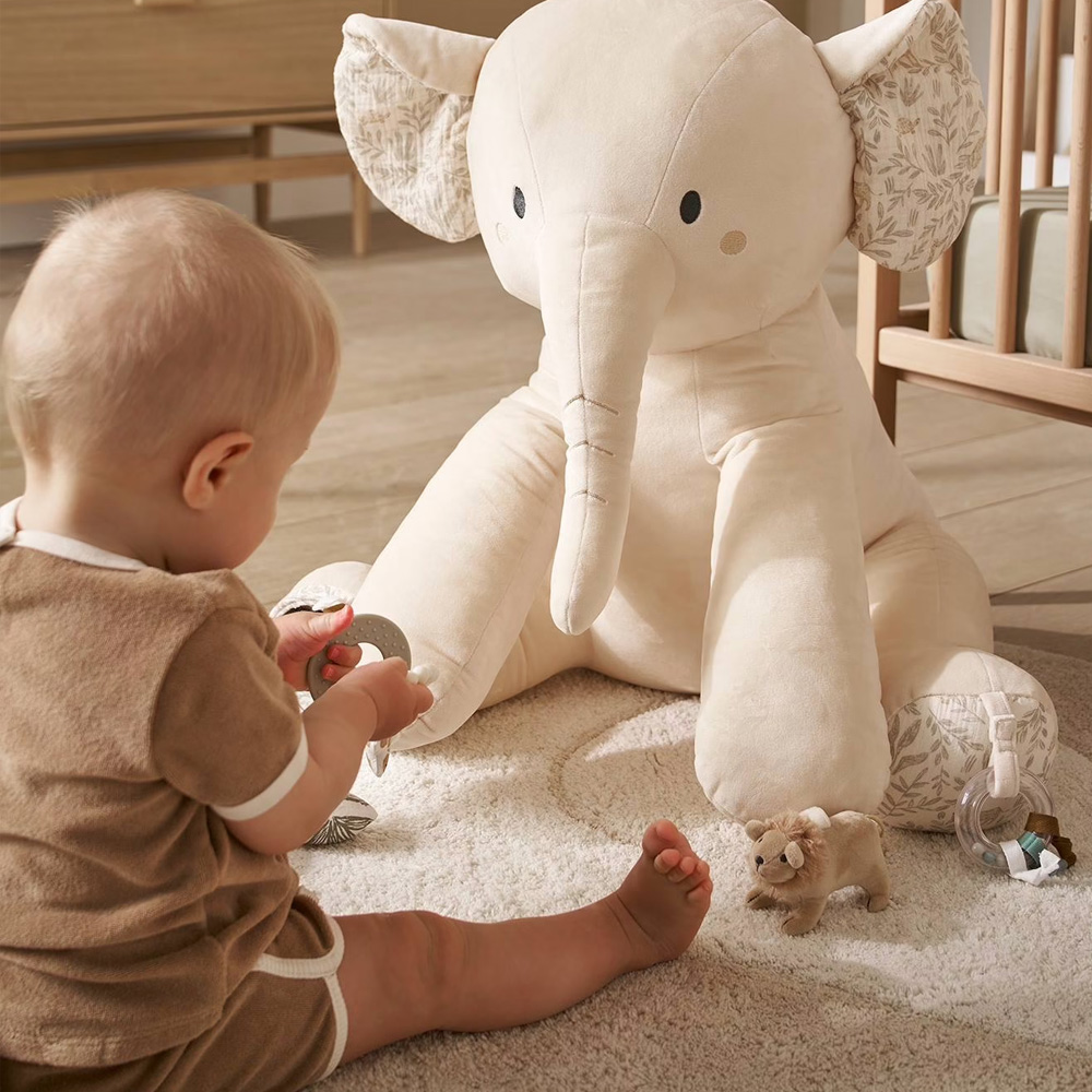 Safe oversized stuffed elephant toy for baby boutique retail