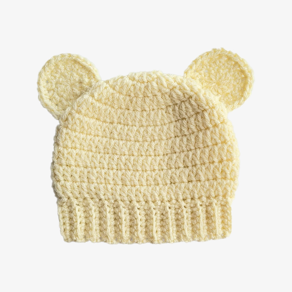 Classic Knitted Baby Bear Ear Beanie