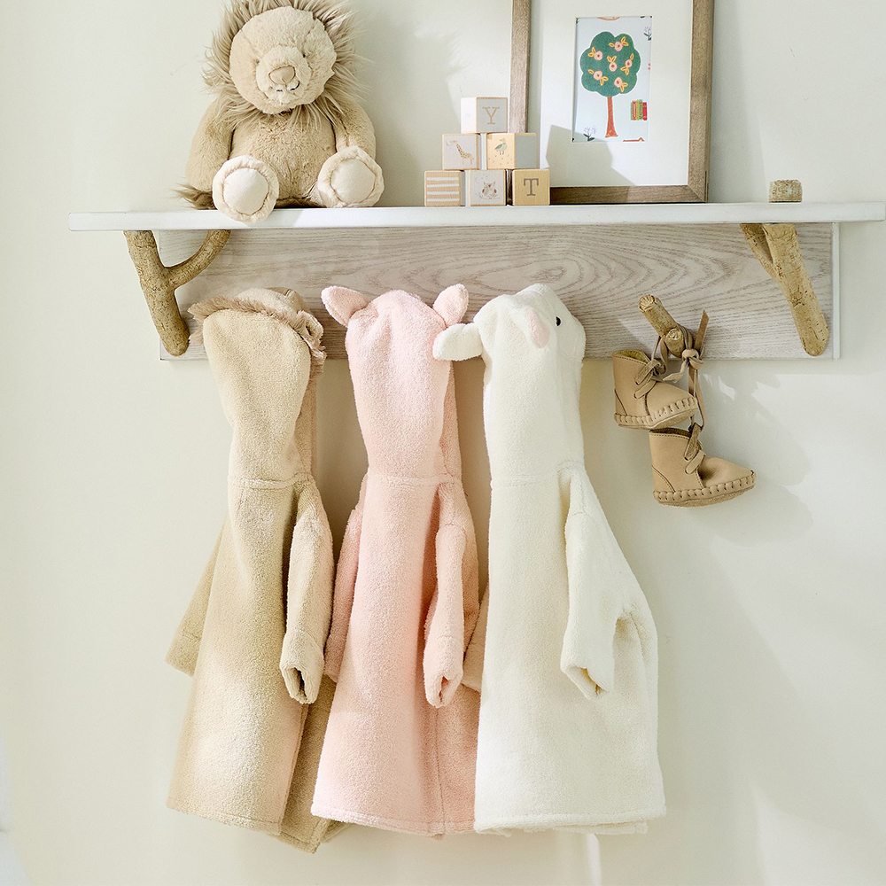 Custom Lamb Character Hooded Bathrobe for Babies - OEM Textile Manufacturer