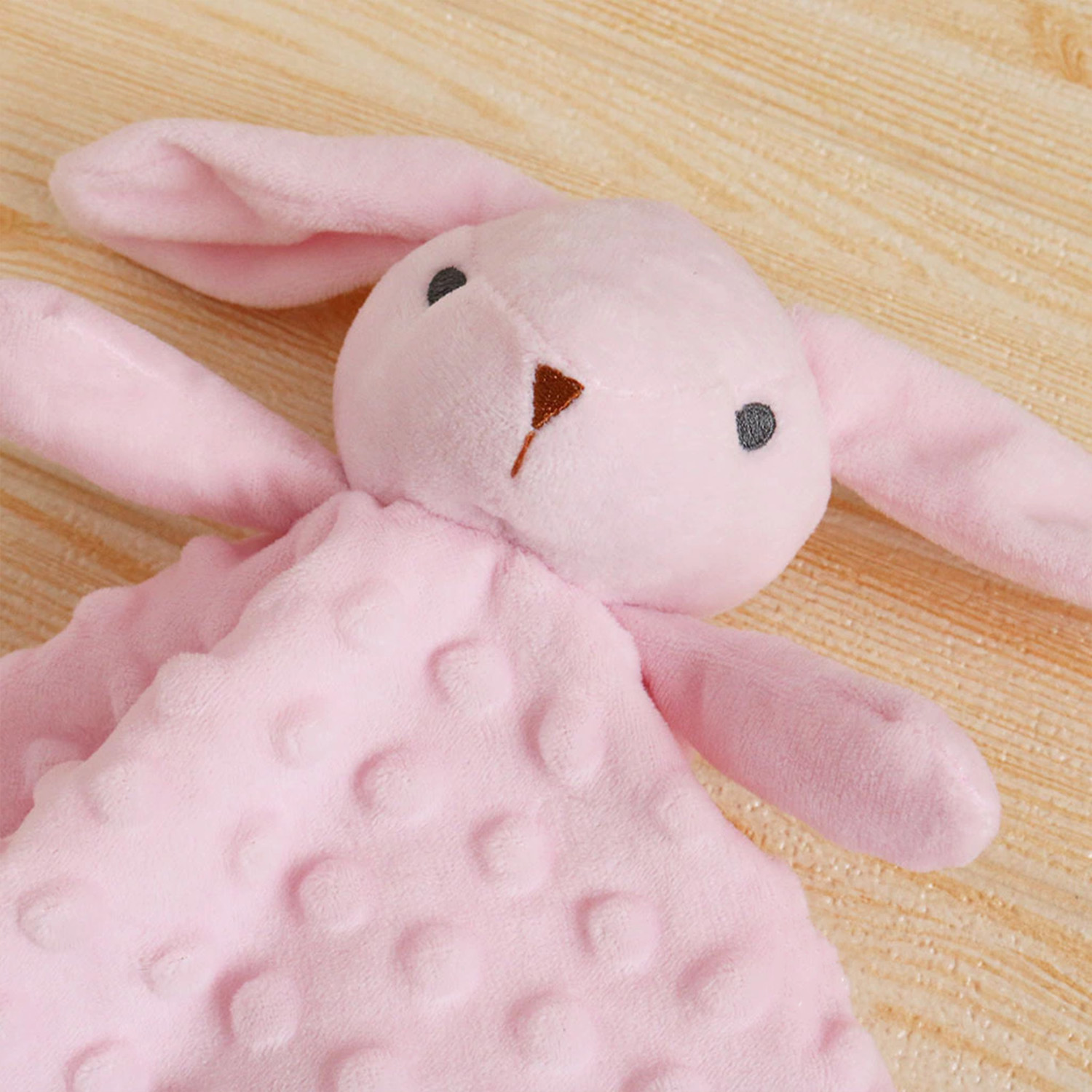 Soft textured minky bunny lovey for premium ODM projects and private label branding