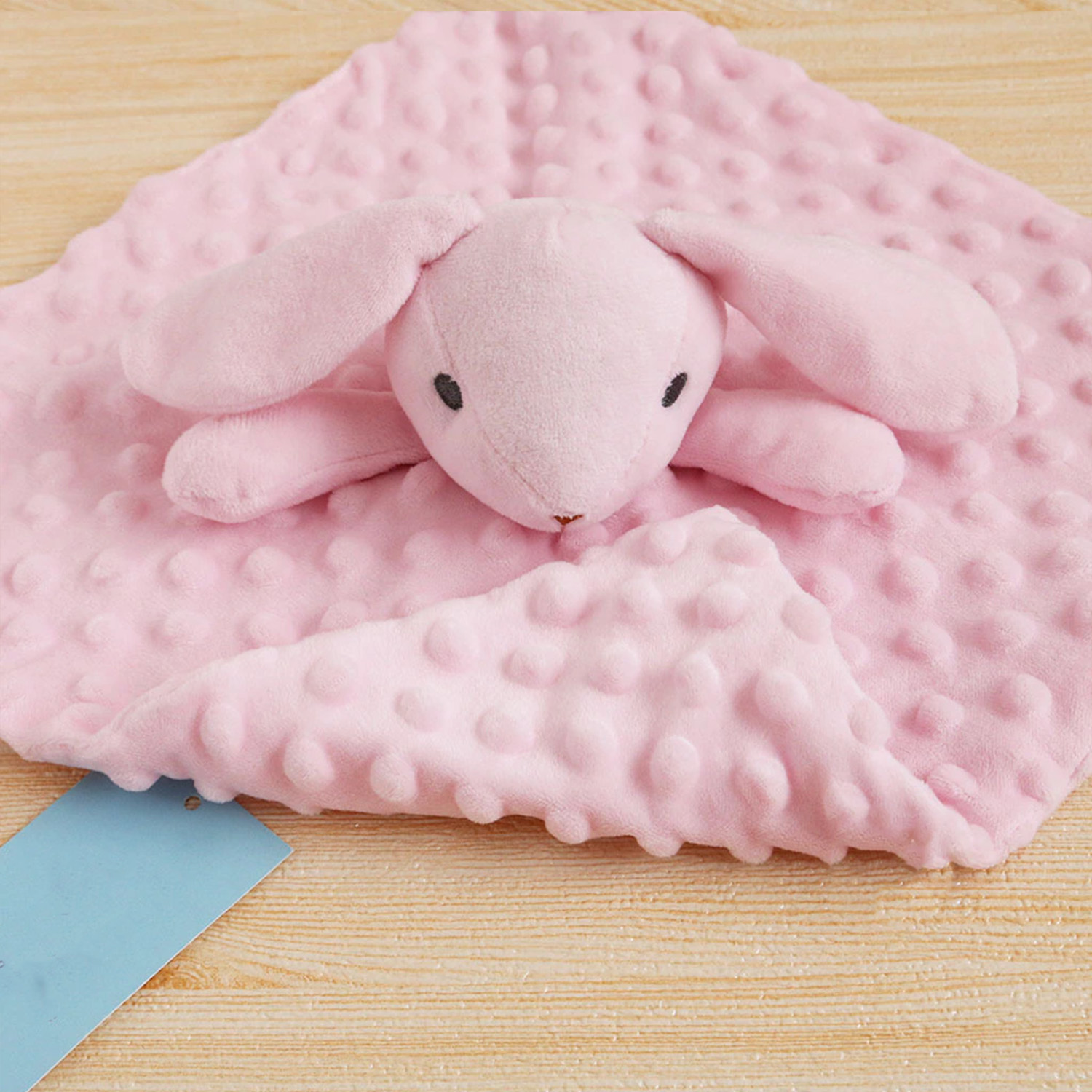Bespoke plush animal security blankets curated for volume production and wholesale