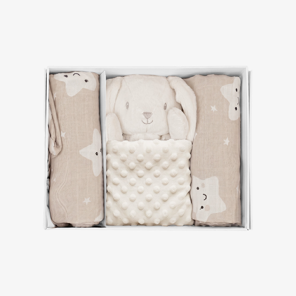 Minky Lovey & Printed Muslin Swaddle Gift Set