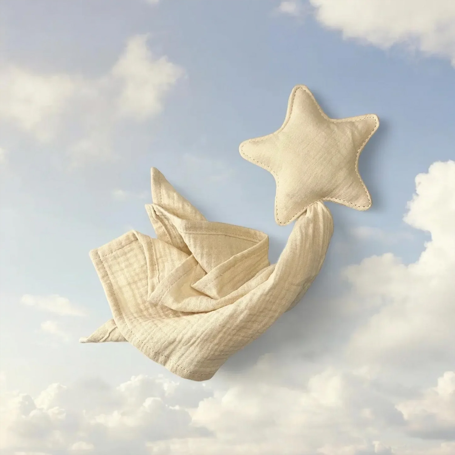 Muslin cotton star security blanket for bulk OEM orders by baby textile manufacturer