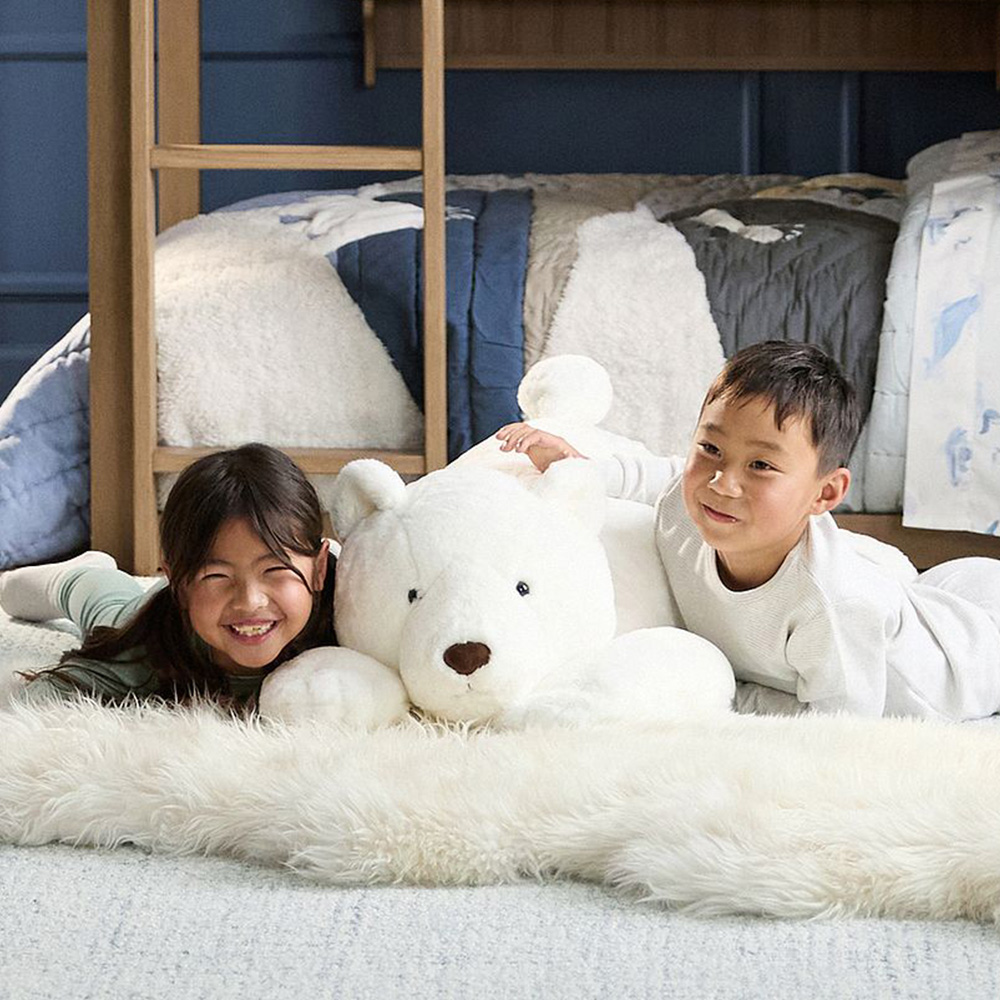 Giant polar bear plushie as a home decor and gift item
