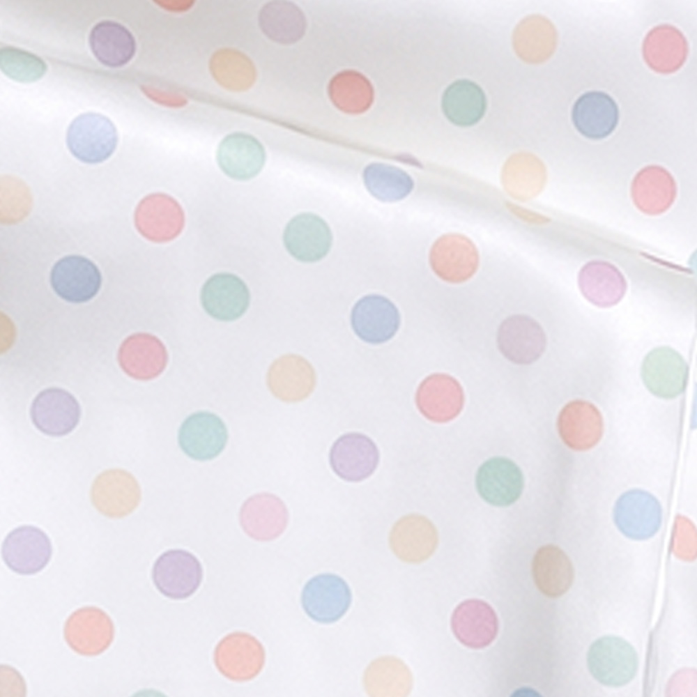 Close-up of Colorful Polka Dot Silk Fabric for Baby Loveys - Custom Supplier