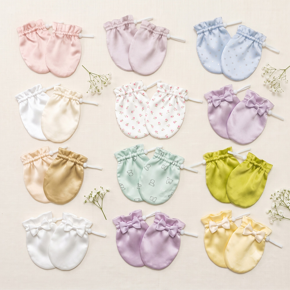 Full Collection of Luxury Silk Baby Mittens - Compliant Private Label Textile Manufacturer