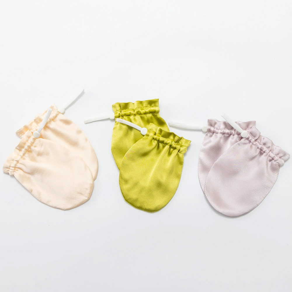 Multi-color Silk Infant Scratch Mitts - Custom Baby Accessories Supplier